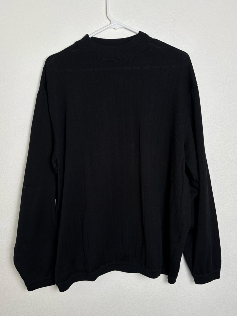 St. Croix Men's Fashion Fit Black Crewneck Sweater - Classic Ribbed Knit XXL